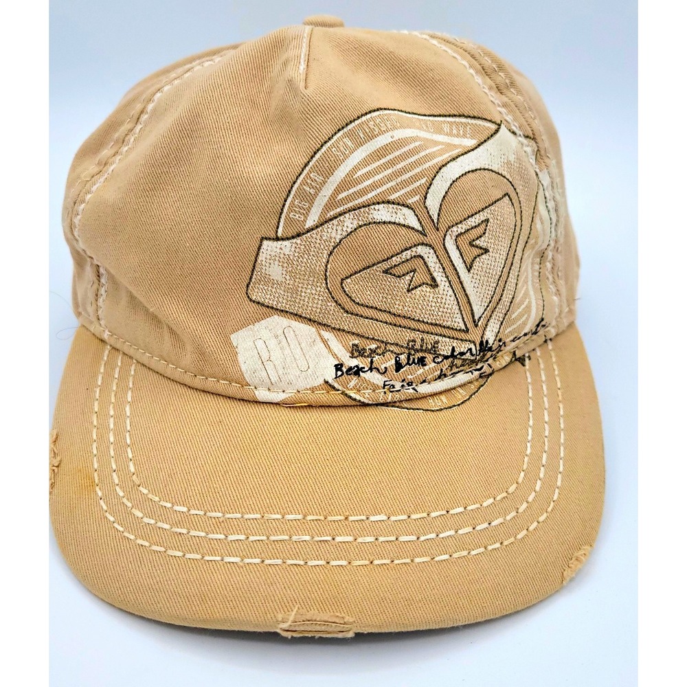 ROXY Beige Logo Adjustable Baseball Cap Hat, One Size